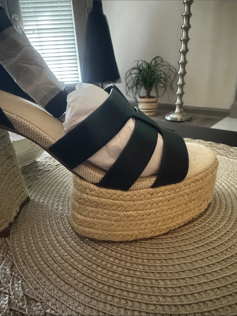 🔥NEW! The Drop Women's Heels Duchess Raffia Buckle Strap Platform Sandal Size 9